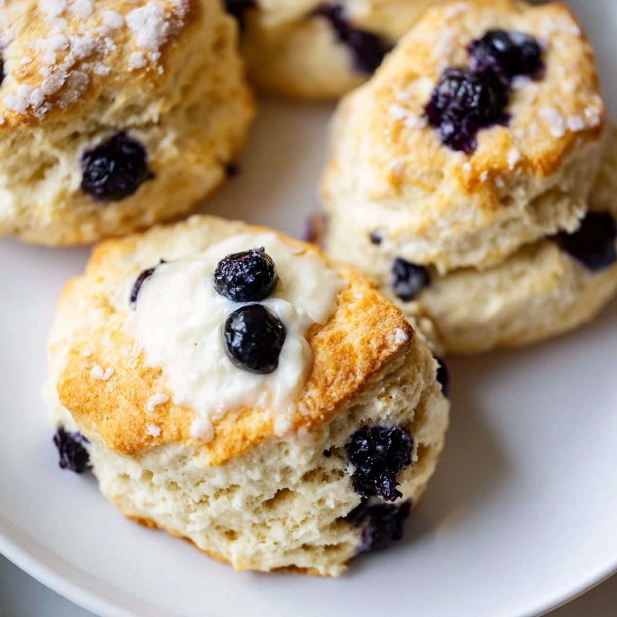 Warm, freshly baked Rustic Birch-Warm Blueberry Scones, ready to be enjoyed with clotted cream and a cup of tea.