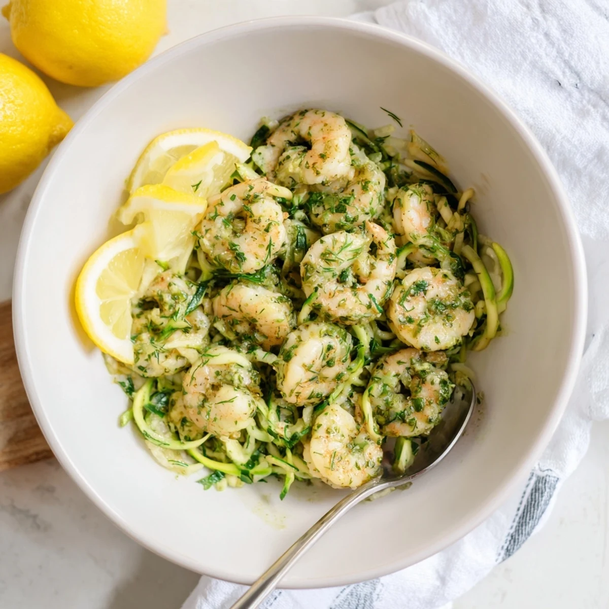 Bright, flavorful Light & Bright Lemon Herb Shrimp Scampi features tender shrimp with fresh herbs and lemon.