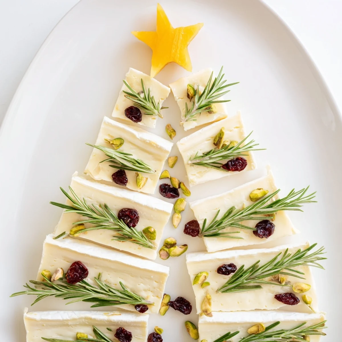 Elegant cheese display with a Simple Brie Triangle Cheese Tree, perfect appetizer for your next gathering.