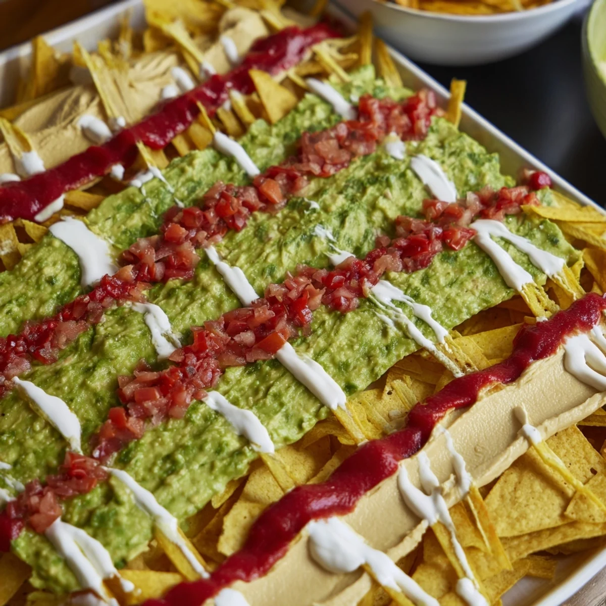 This Game Day Football Field Snack Board features a beautiful, edible football field with cheese yard lines.