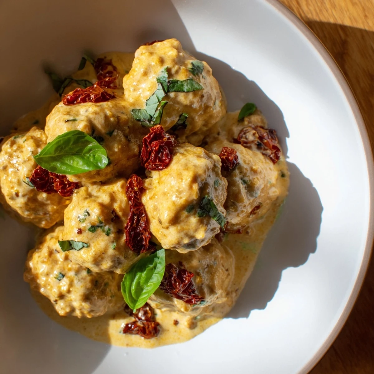 Creamy, bubbling skillet of Marry Me Chicken Meatballs, perfectly paired with pasta or crusty bread.