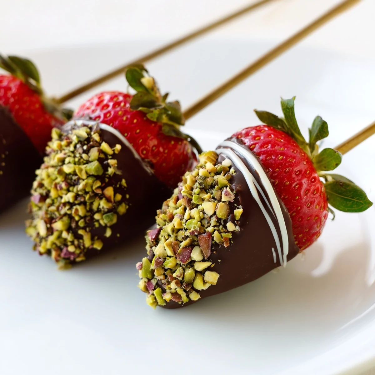 These elegant chocolate-dipped strawberry skewers offer a taste of summer, a delightful and easy dessert to make.