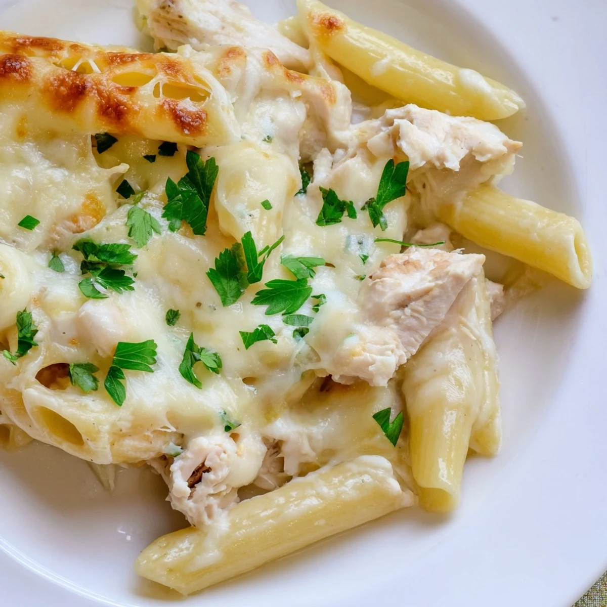 Chicken Alfredo Cheesy Bake