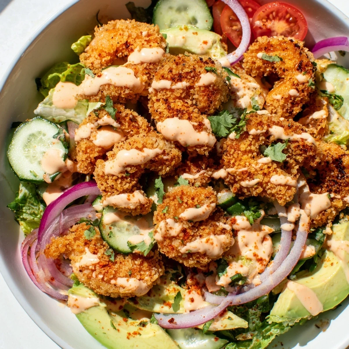 Spicy Crispy Shrimp Salad