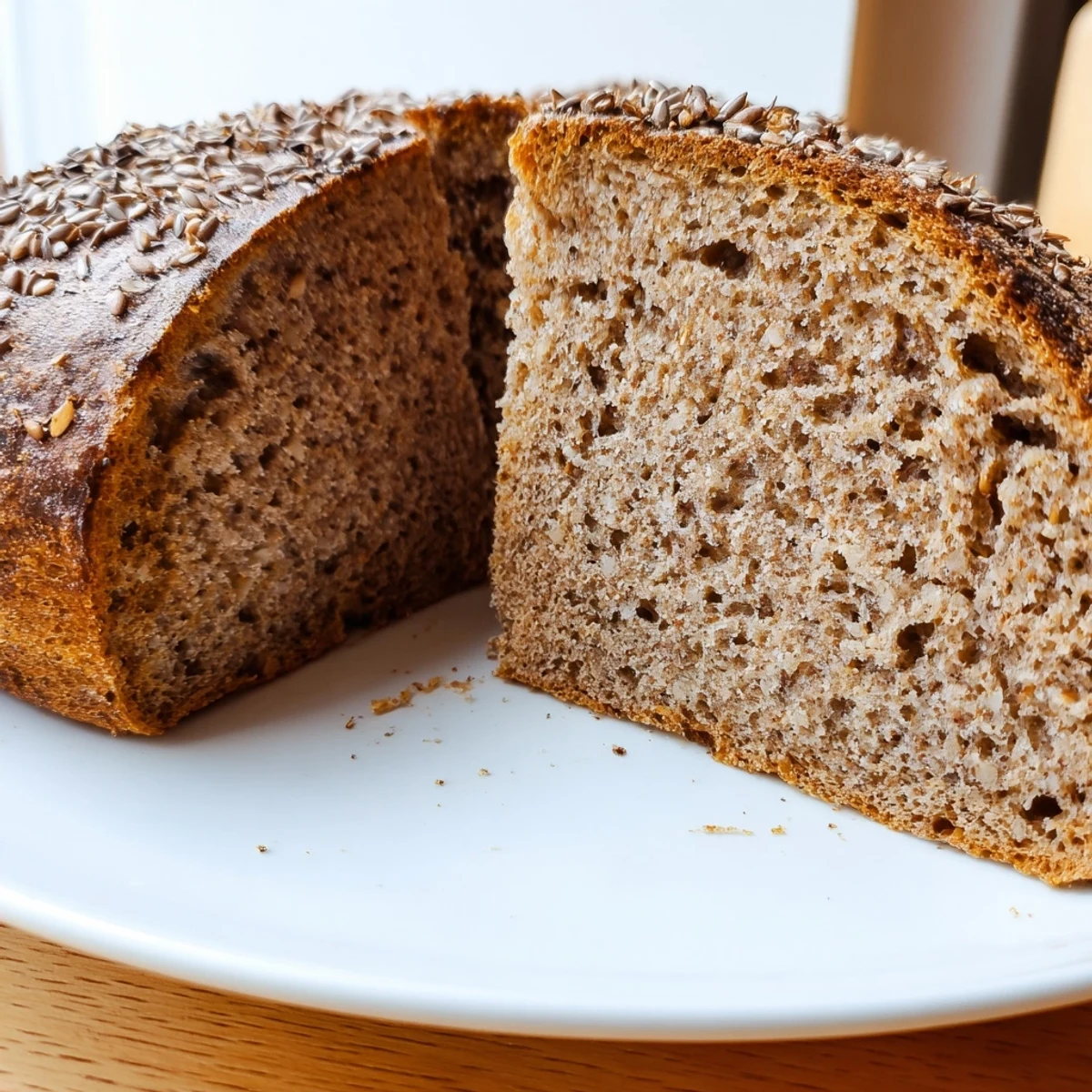 A rustic loaf of Estonian Leib Sourdough showcases a dark, hearty crust and fluffy interior.