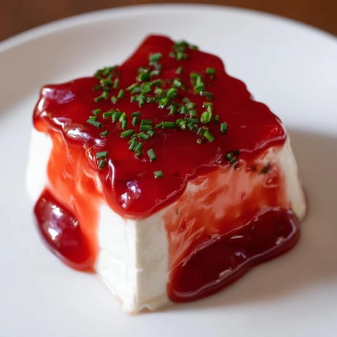 Festive Cream Cheese and Pepper Jelly Star Appetizer, a party-perfect dish with vibrant red jelly and fresh herbs.