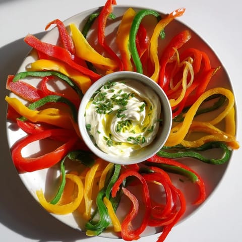 Bell Pepper Strips Creamy Dip