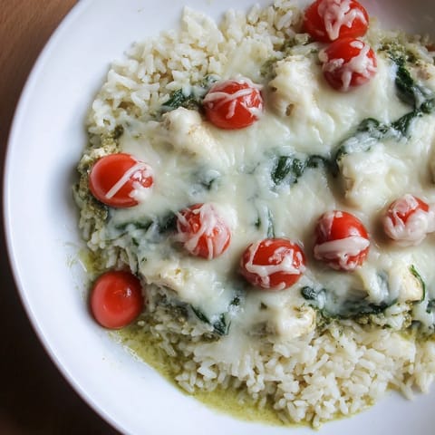 Chicken Pesto Rice Bake
