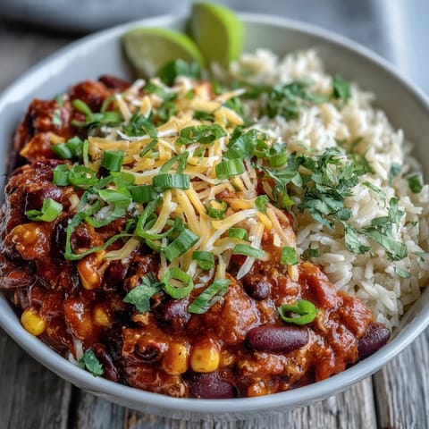 Loaded chili bowl base with avocado and jalapeños, served hot for a cozy, satisfying weeknight meal.