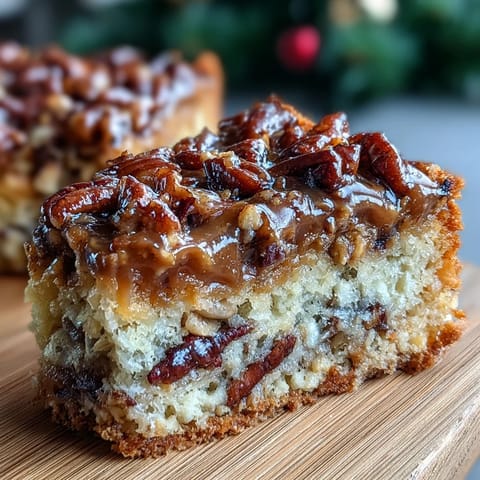 Freshly baked Christmas Toffee Crunch Cake layers with toffee bits and chopped pecans on a cooling rack, ideal for festive gatherings. 
