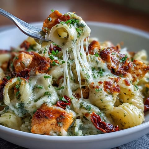 Pesto Chicken Chili Mac