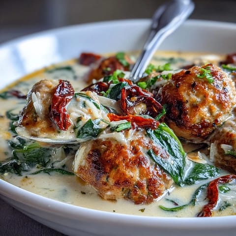 Creamy Tuscan Turkey Meatball Soup