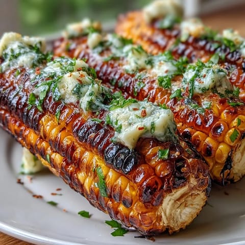 Memorial Day Grilled Corn with Herbed Butter 4 Ways - tender grilled corn cobs topped with fresh parsley, basil, cilantro, and Parmesan butter blends for a crowd-pleasing side.  