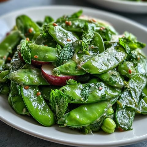 Snap Pea Radish Tahini Salad