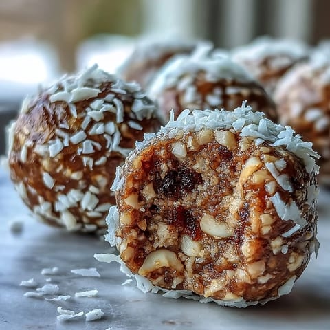 Wholesome Carrot Cake Bliss Balls made with dates, walnuts, and oats for a naturally sweet snack.