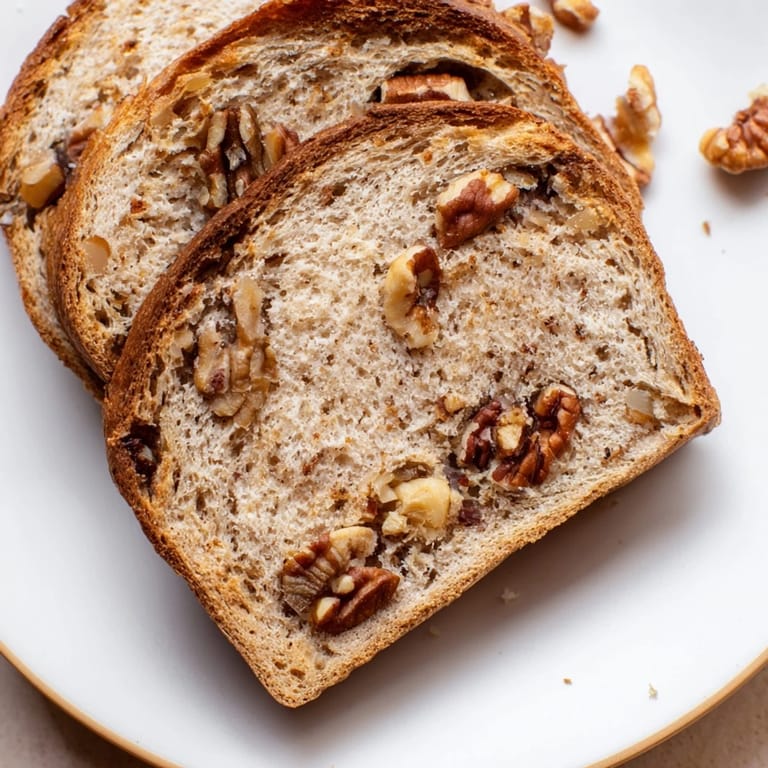 Freshly baked Nutty Whole Wheat Loaf Bread, featuring a mix of nuts and perfect for hearty sandwiches.