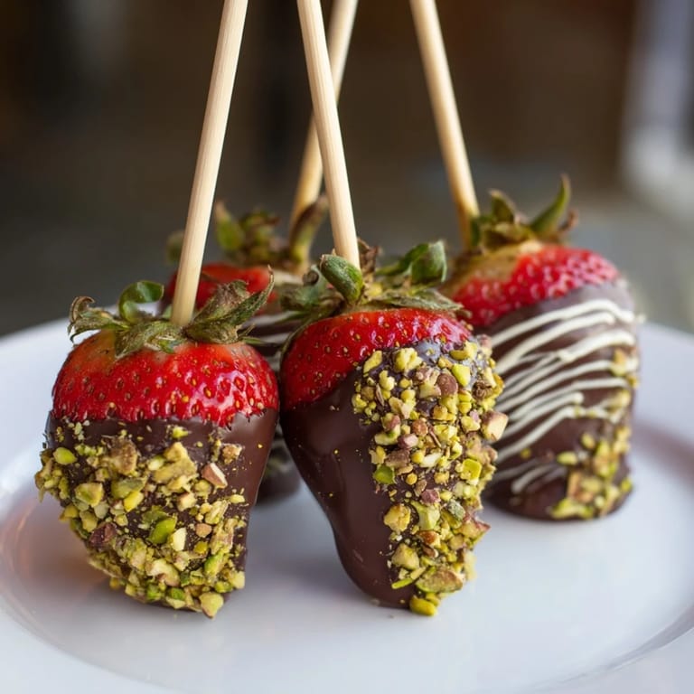 Imagine beautifully hand-dipped chocolate-covered strawberry skewers, a beautiful dessert ready to serve and enjoy.