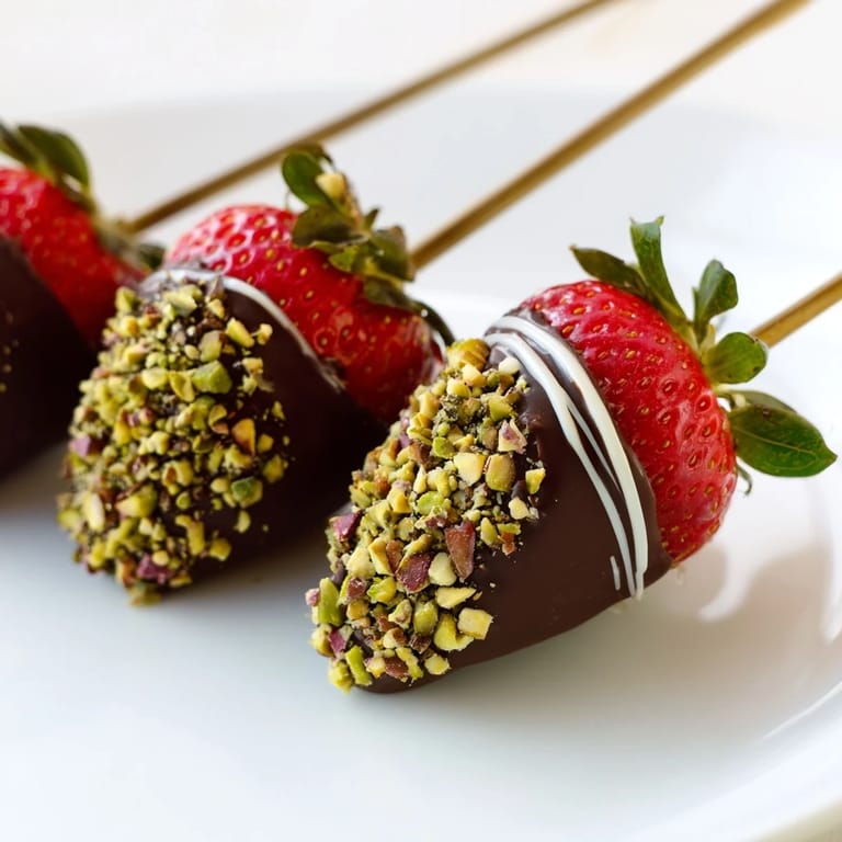 These elegant chocolate-dipped strawberry skewers offer a taste of summer, a delightful and easy dessert to make.