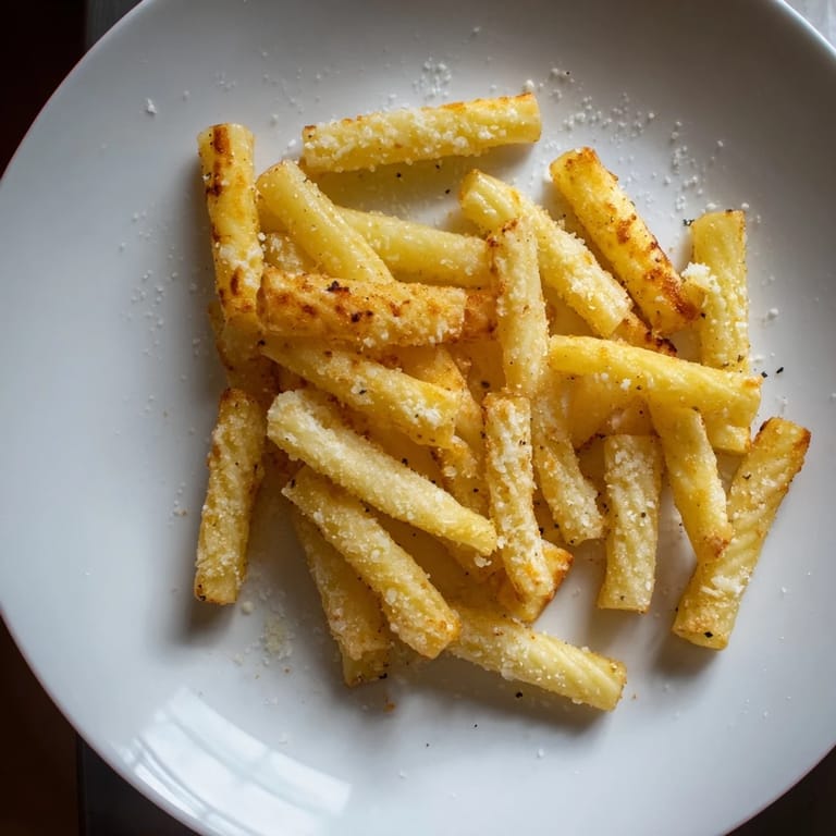 Air-fried pasta chips, a delicious Italian-American snack with a light, airy, crispy texture.