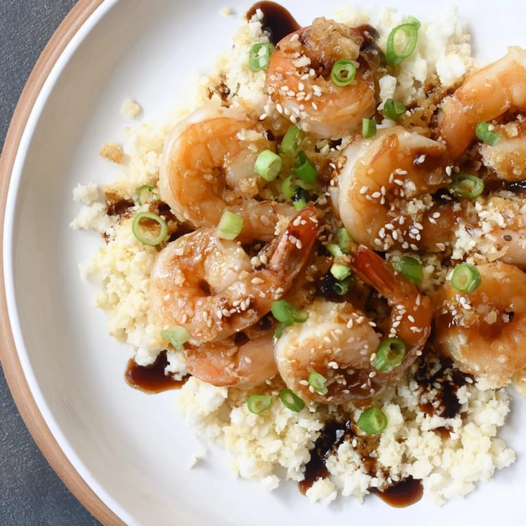 Vibrant Ginger Garlic Shrimp Bowls, boasting a delicious drizzle over savory shrimp with fresh lime.