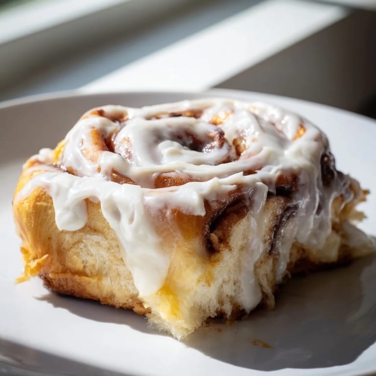 Warm Pillow Soft Cinnamon Rolls arranged in a baking dish, with a gooey cinnamon-sugar swirl visible in each golden-brown roll.