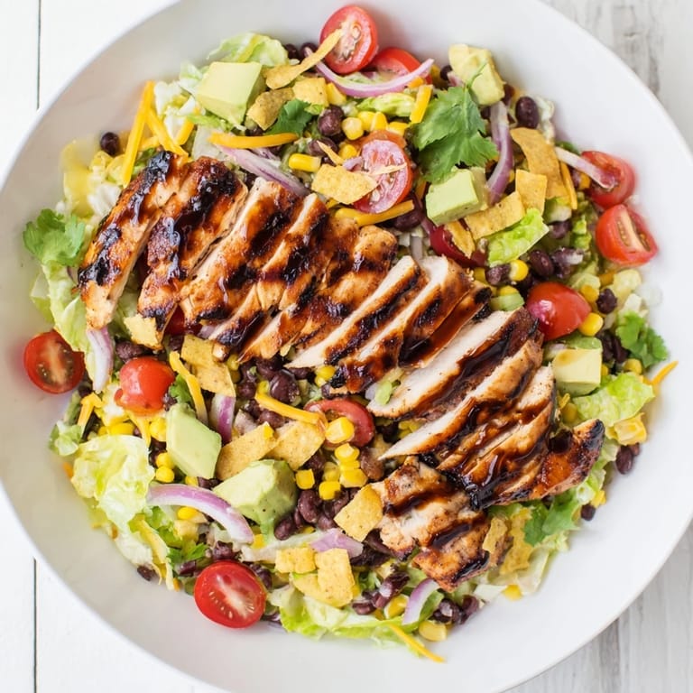 Close-up of a zesty Honey Lime Chicken Taco Salad featuring juicy chicken, shredded cheese, and a drizzle of lime dressing.