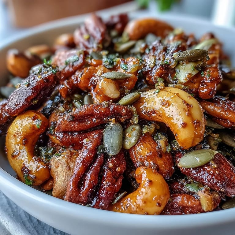 Fragrant, oven-baked spiced nuts and seeds topping for salads.