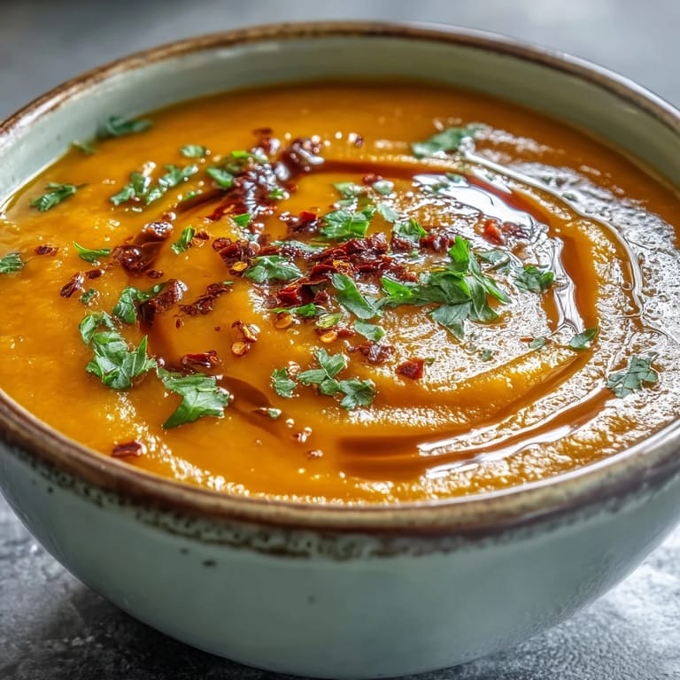 Creamy Carrot, Celeriac and Chilli Soup paired with crusty gluten-free bread on a linen napkin, ready for a cozy vegetarian lunch.