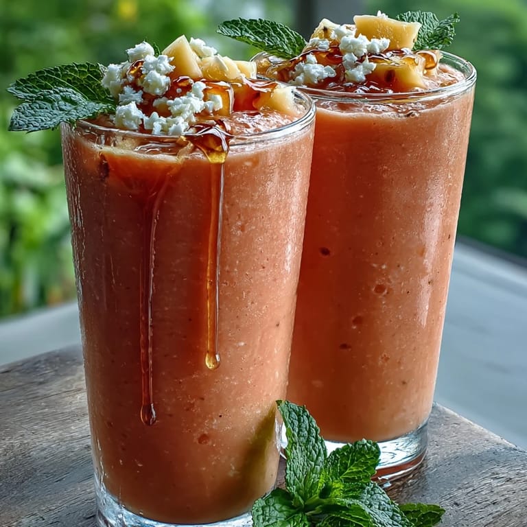 Refreshing Guava Juice Smoothie poured over ice, with sliced mango and pineapple on the side.