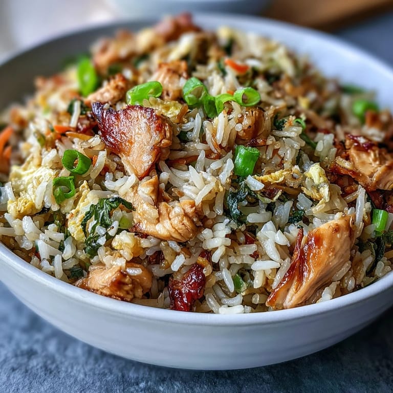 Ready in just 30 minutes, this easy skillet dinner features fluffy rice, vibrant vegetables, and a spicy kick of sriracha in every bite of Egg Roll Fried Rice.