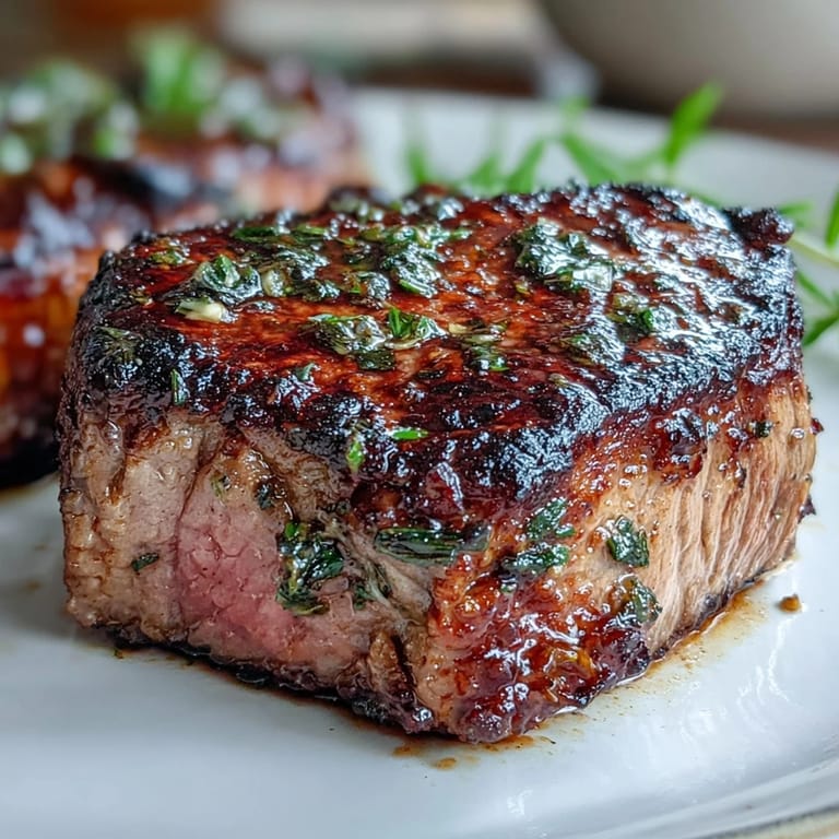Hearty garlic herb steak cubes and roasted butternut squash served over fluffy quinoa, drizzled with a rich garlic herb cream sauce.