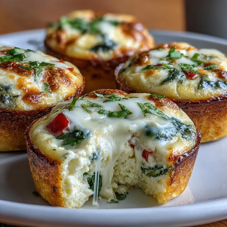 Savory cottage cheese egg bites loaded with vegetables and cheese, baked until golden and ready for brunch or on-the-go meals.