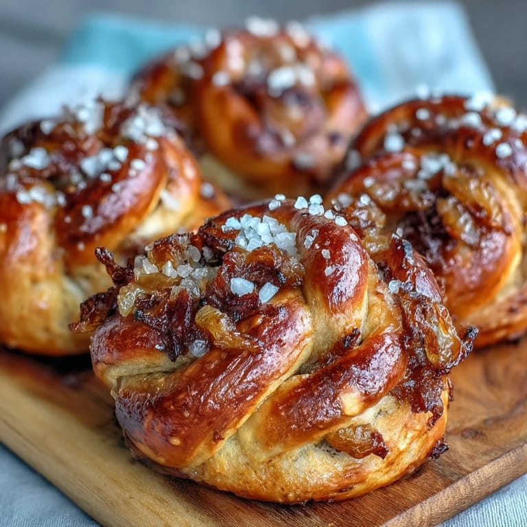 Warm pretzel bites with caramelized onions, golden crust, and rich sourdough flavor—perfect for parties or game day.  