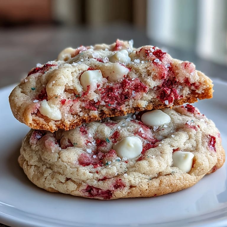 Delicious pink strawberry cookies loaded with white chocolate chips, ideal for Valentine's Day or any sweet celebration.