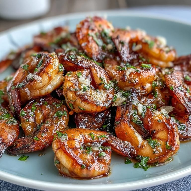 Succulent shrimp sautéed with garlic and lemon, arranged over fluffy rice and colorful veggies for a healthy meal.  