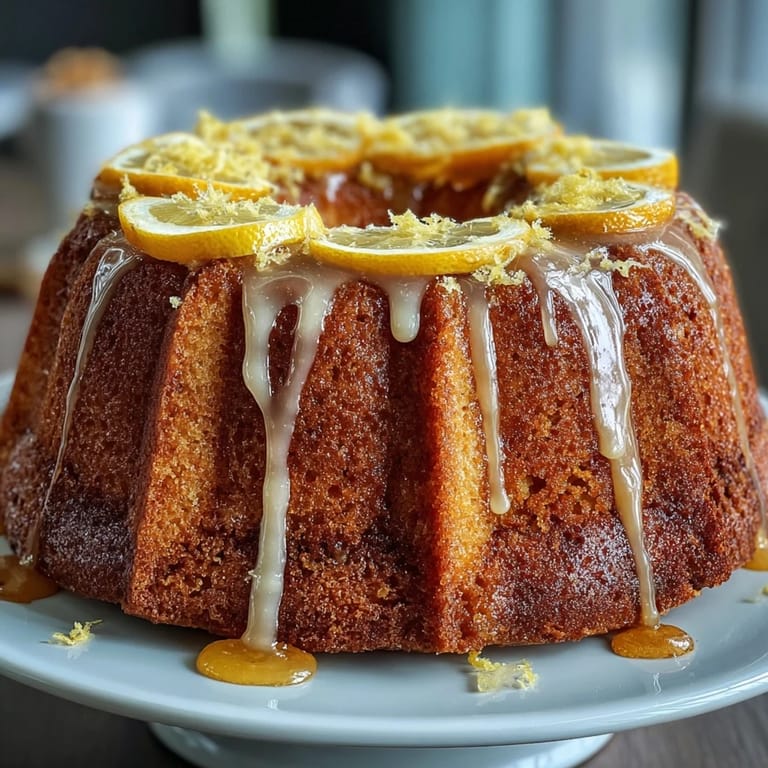 Zesty limoncello pound cake drizzled with tangy lemon glaze, soft crumb and bright lemon zest topping, ideal for dessert or brunch.