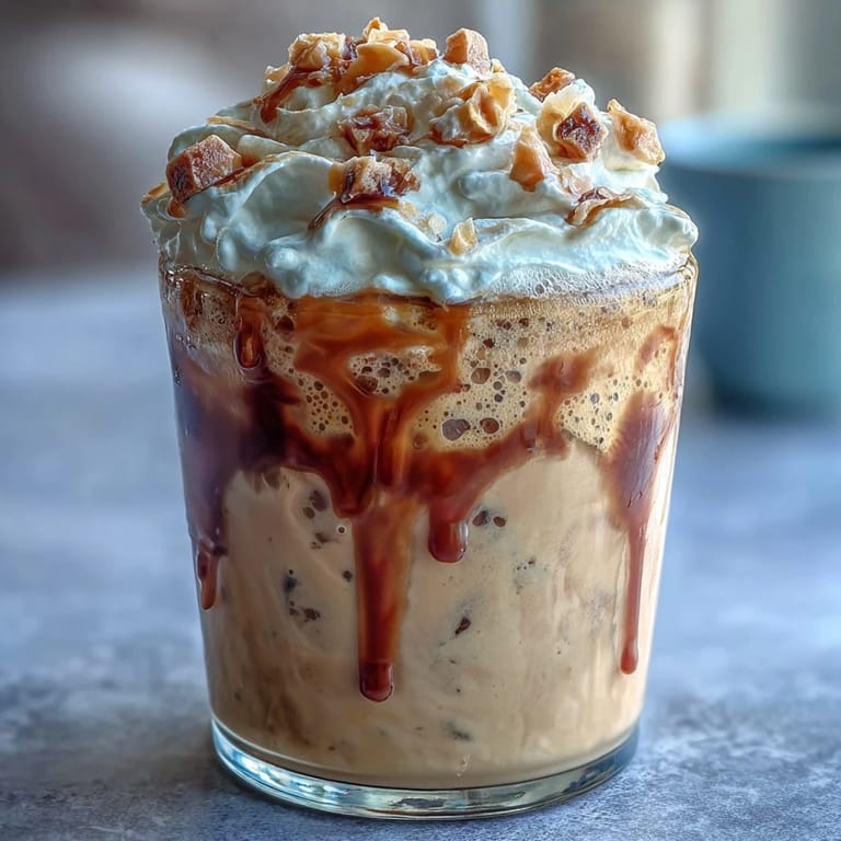 Creamy iced vanilla frappuccino blended with vanilla bean and chilled coffee, crowned with luscious toasted coconut milk foam.