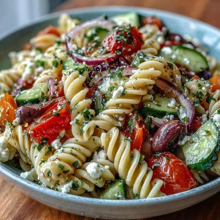 Easy Italian pasta salad featuring al dente pasta, fresh veggies, and tangy dressing—ideal for quick lunches or summer gatherings.