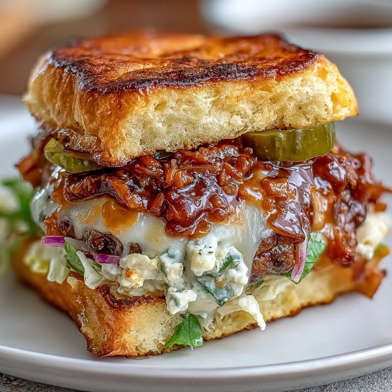 Crispy-edged beef patties, shredded lettuce, pickles, and creamy secret sauce layered on golden brioche slider buns for a classic BBQ treat.  