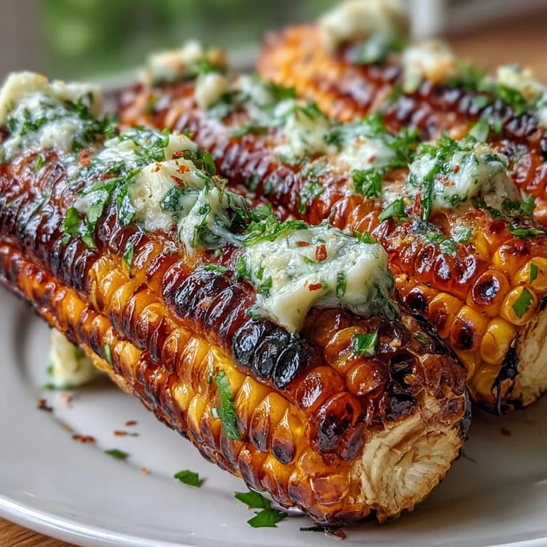 Memorial Day Grilled Corn with Herbed Butter 4 Ways - tender grilled corn cobs topped with fresh parsley, basil, cilantro, and Parmesan butter blends for a crowd-pleasing side.  