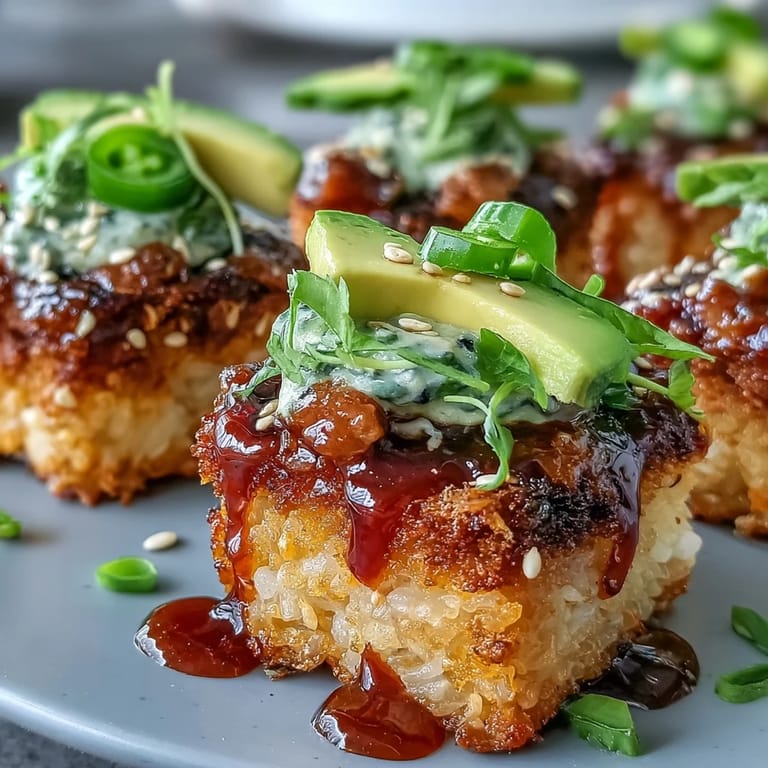 Viral appetizer of spicy tuna crispy rice, savory, creamy, and satisfying bites.