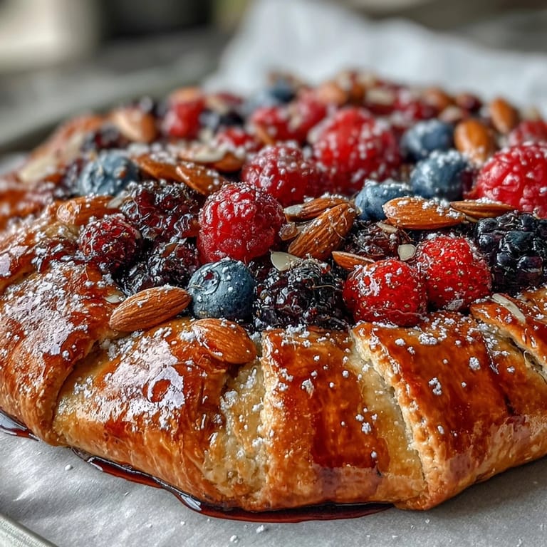 Deliciously baked Summer Berry Galette, warm and bursting with berry sweetness.