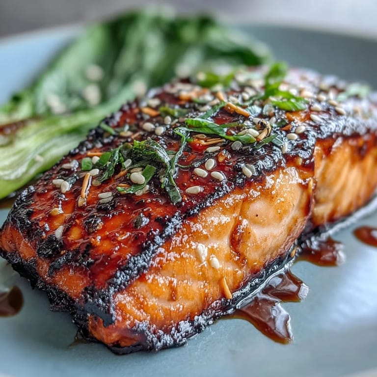 Hearty Miso Glazed Salmon with Sesame Bok Choy dish, perfect for a quick, flavorful weeknight meal.