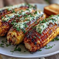 Memorial Day Grilled Corn with Herbed Butter 4 Ways - golden ears of corn charred on the grill, served with vibrant herb butters for a festive summer feast.  
